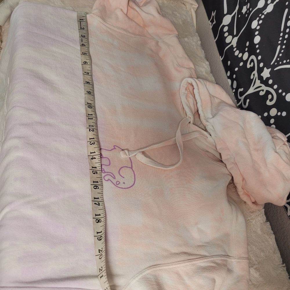 Ivory Ella Sweatshirt Hoodie Womens Size Medium Pink Tie Dye Colorful - Picture 7 of 9